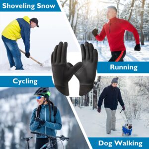 COOLJOB Touchscreen Winter Gloves for Men Women, Snow Gloves for Outdoor Sports, Warm Thermal Cold Weather Gloves for Cycling Running Dog Walking, 1 Pair Large