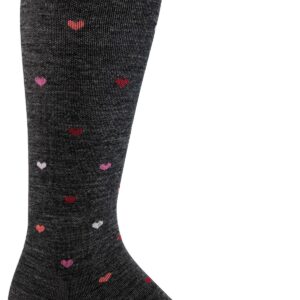 Sockwell Women's Full Heart Moderate Graduated Compression Sock, Charcoal - M/L