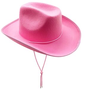 4e's novelty cowboy hat for women & men, felt cowgirl hat for adults, western party dress up accessories (pink)