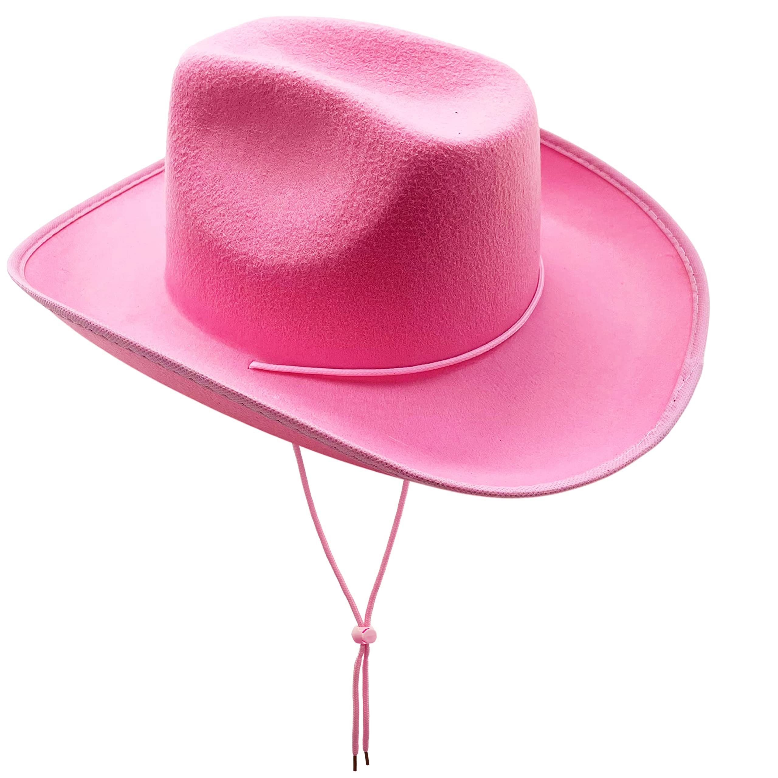 4E's Novelty Cowboy Hat for Women & Men, Felt Cowgirl Hat for Adults, Western Party Dress Up Accessories (Pink)