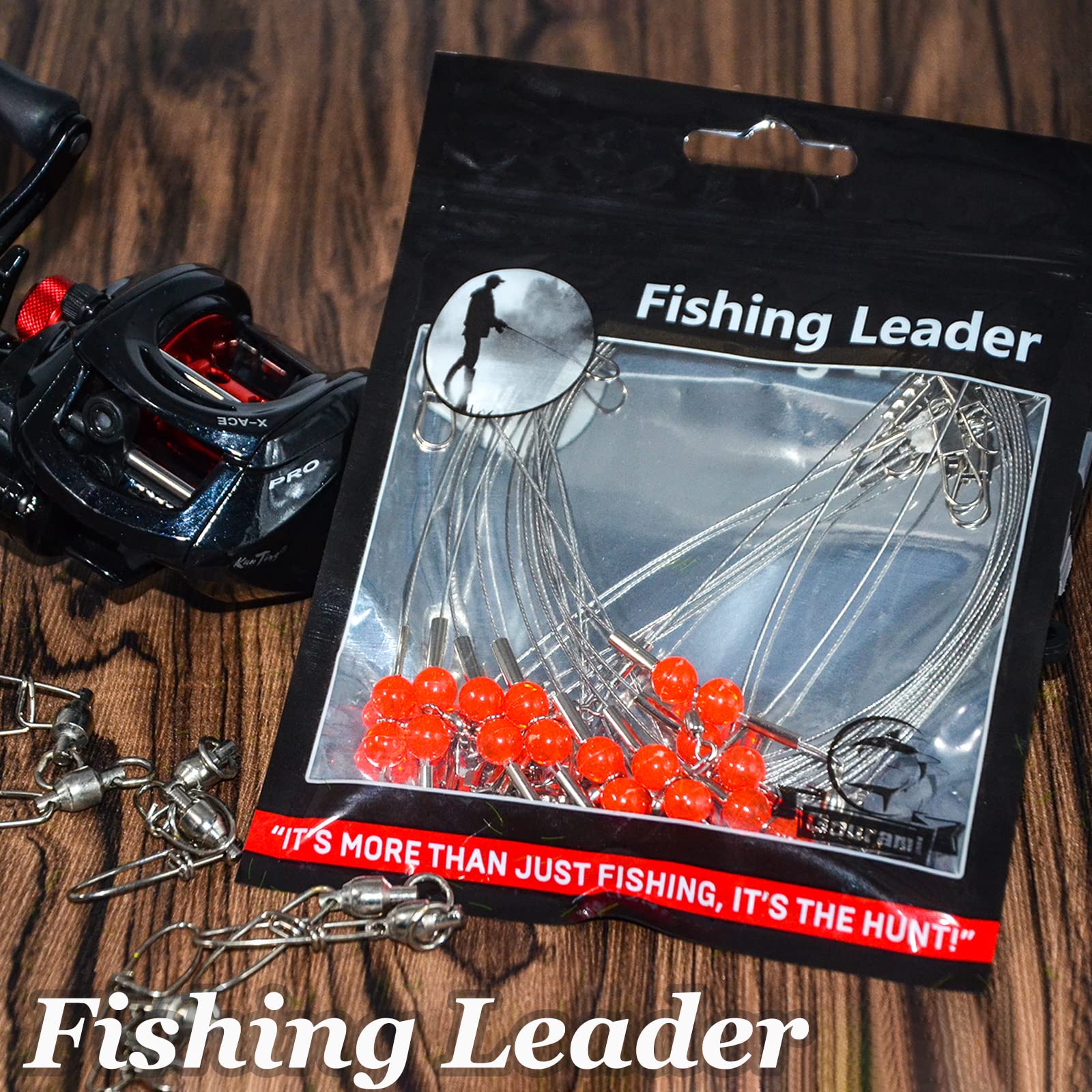 YOTO Fishing Leaders,Stainless Steel Tackle Rig with Tackle Lure Swivels Snaps, Saltwater rig Wire Leader Fishing Leader Wire Bottom rigs for Saltwater