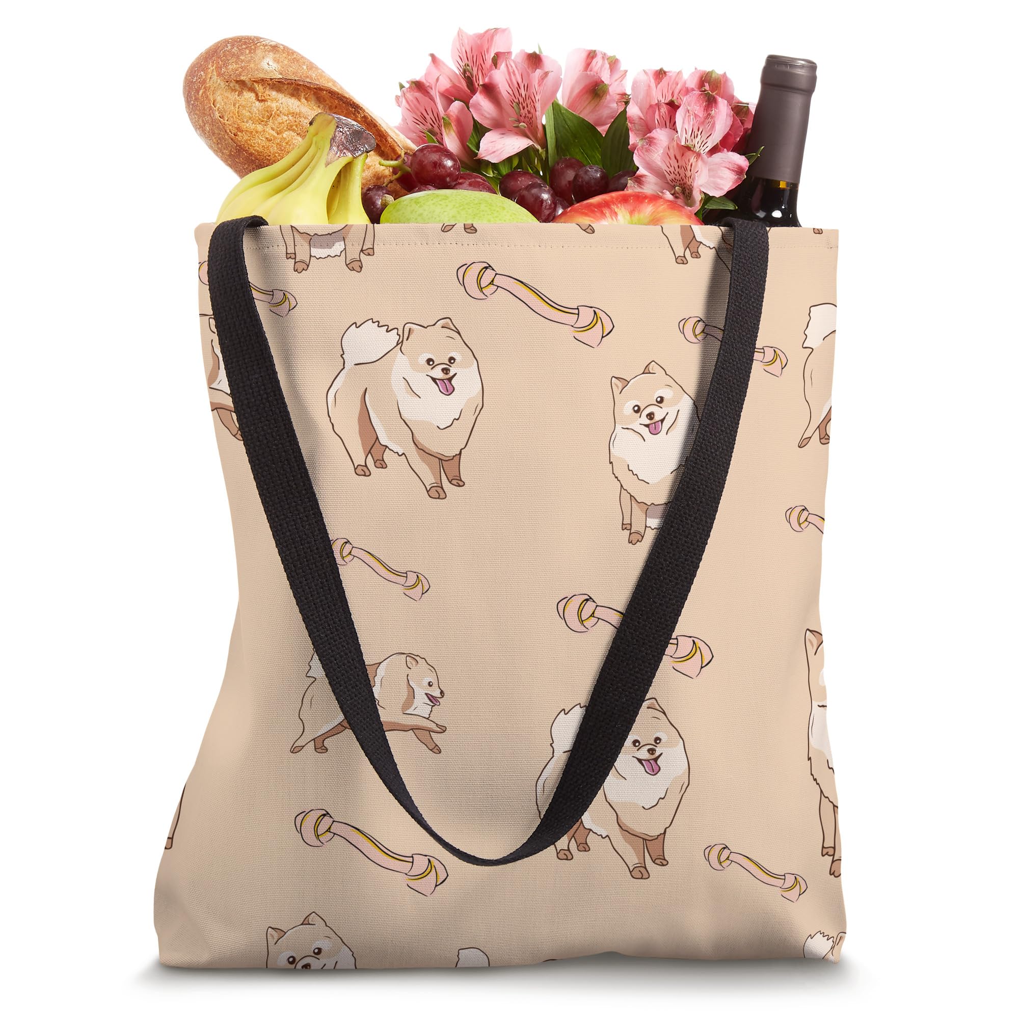 Pomeranian Dog Pattern Tote Bag