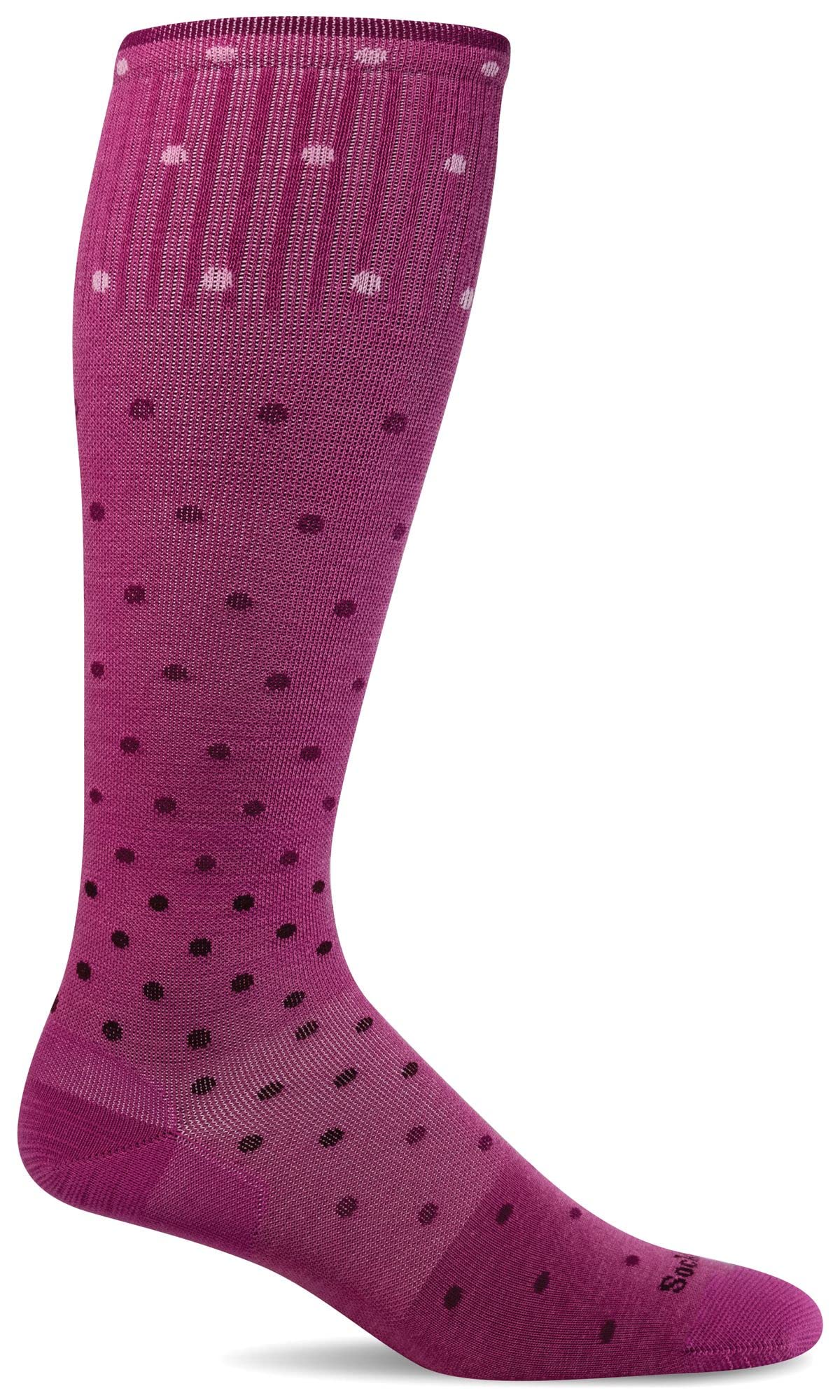 Sockwell Women's On the Spot Moderate Graduated Compression Sock, Raspberry - M/L