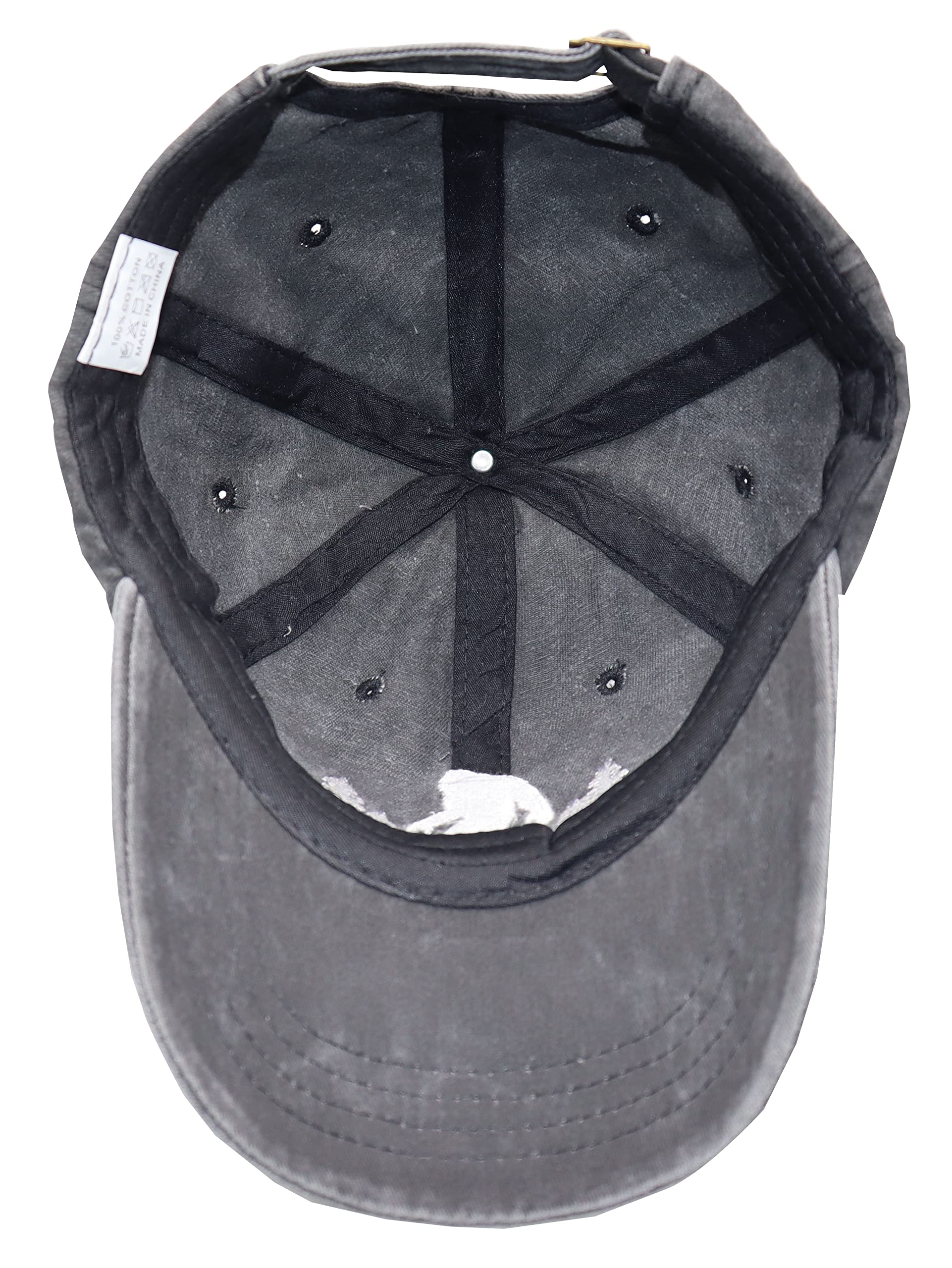 Unisex UFO Bigfoot Denim Hat Adjustable Washed Dyed Cotton Dad Baseball Caps (One Size, Embroidered Black)