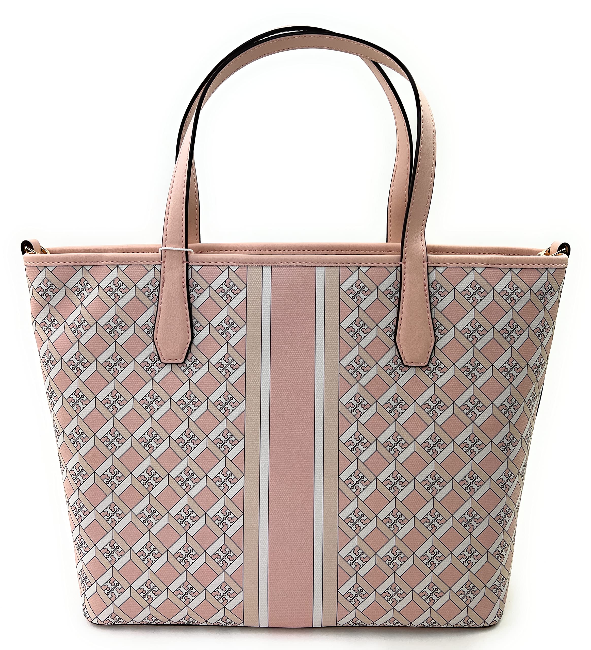 Tory Burch Women's Geo Logo Mini Top Zip Tote (Dusted Blush)