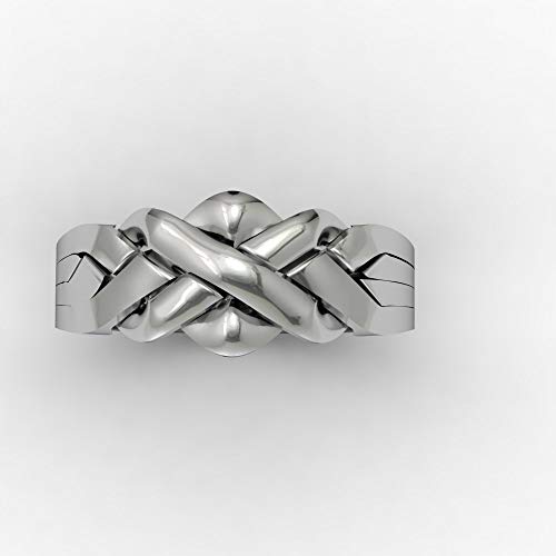 OFLIUM 4 Band classical Handmade 925 sterling silver Turkish puzzle ring interlock knot ring silver (8)