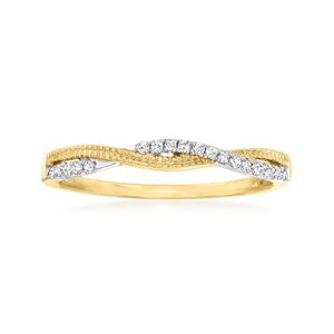 Canaria 0.10 ct. t.w. Diamond Twisted Milgrain Ring in 10kt Yellow Gold. Size 8