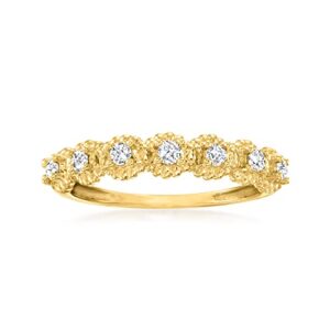 Canaria 0.25 ct. t.w. Diamond Flower Ring in 10kt Yellow Gold. Size 7