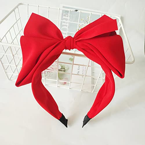 Lvyeer Red Big Bow Headbands for Women Bowknot Headbands Cute Red headbands (Red-a)