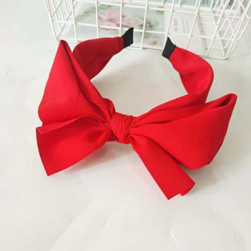 Lvyeer Red Big Bow Headbands for Women Bowknot Headbands Cute Red headbands (Red-a)