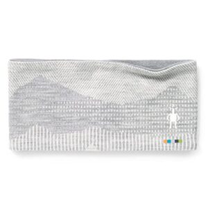 smartwool thermal merino pattern reversible headband | merino wool sweatband for men and women, light gray mountain scape, one size