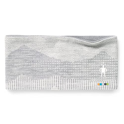 Smartwool Thermal Merino Pattern Reversible Headband | Merino Wool Sweatband For Men and Women, Light Gray Mountain Scape, One Size