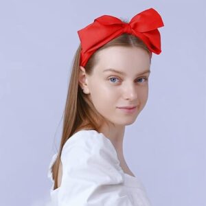 Lvyeer Red Big Bow Headbands for Women Bowknot Headbands Cute Red headbands (Red-a)