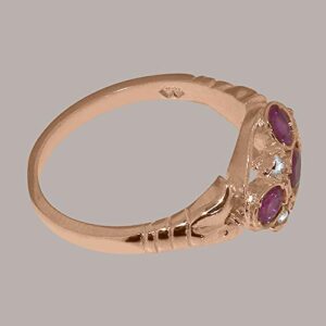 LetsBuyGold 10k Rose Gold Ruby & Cubic Zirconia ring Womens Statement Ring - Size 11.75