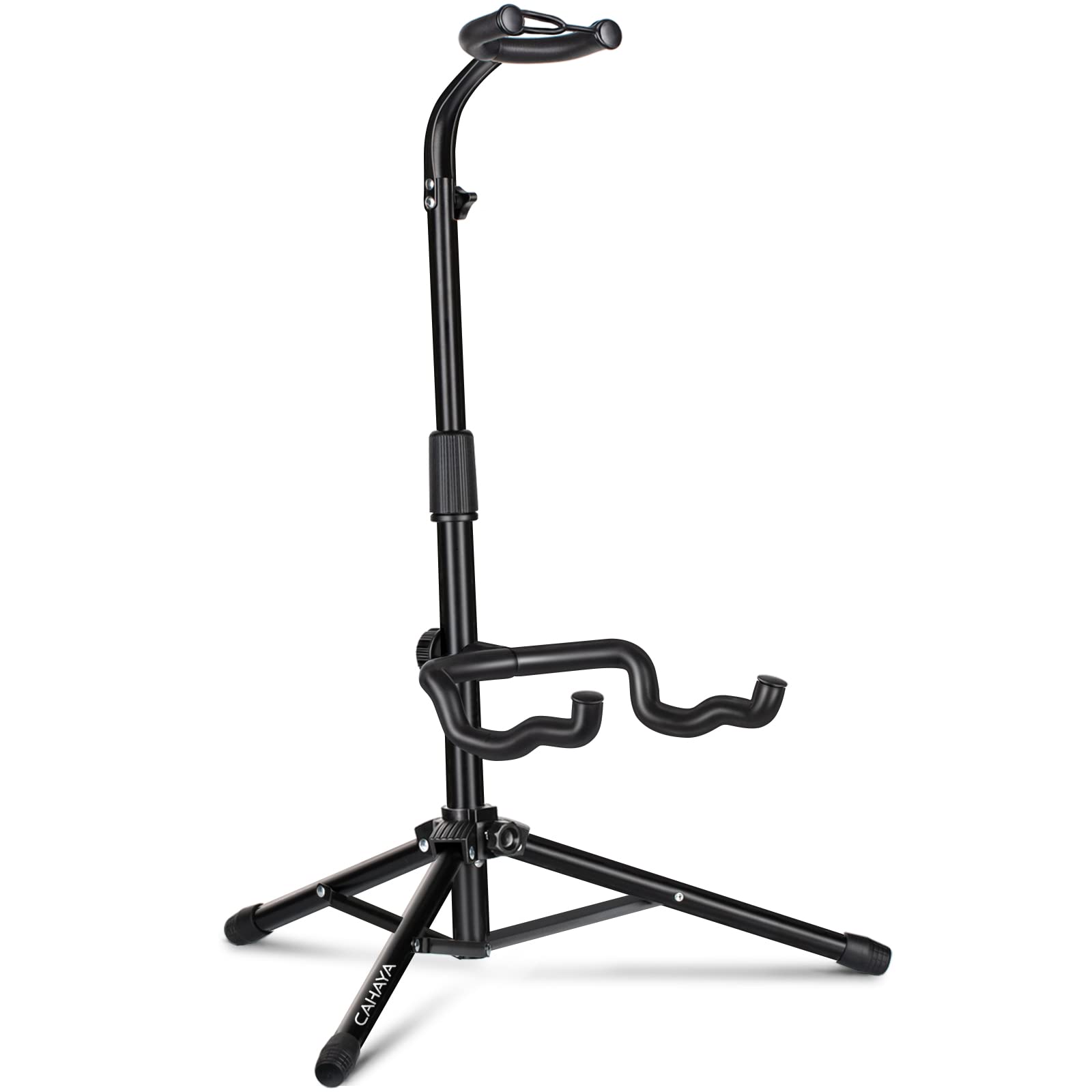 CAHAYA Guitar Stand Floor for Acoustic Electric Classical Guitars Bass Banjo Height Adjustable Guitar Tripod Stand Black Upgraded Version