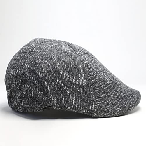 The Original Boston Scally Cap - The Scrapper Newsboy Flat Cap - 6 Panel Cotton Fitted Hat for Men - Charcoal - ML