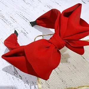 Lvyeer Red Big Bow Headbands for Women Bowknot Headbands Cute Red headbands (Red-a)