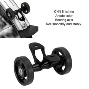 Zunate Easywheel Double Rear Wheels for Brompton Folding Bike, Bike Mudguard Extension Roller Assembly, Aluminum Alloy (Black)