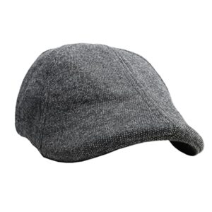 The Original Boston Scally Cap - The Scrapper Newsboy Flat Cap - 6 Panel Cotton Fitted Hat for Men - Charcoal - ML