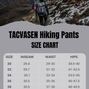 TACVASEN Mens Cargo Pants Water Resistant Ripstop Hiking Pants Elastic Waist Quick Dry Breathable Climbing Workout Khaki