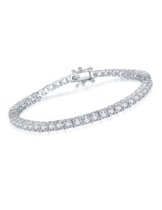 imolove moissanite tennis bracelet for women sterling silver wedding bracelets for brides stacking dainty bracelets with 18k white gold plated-18