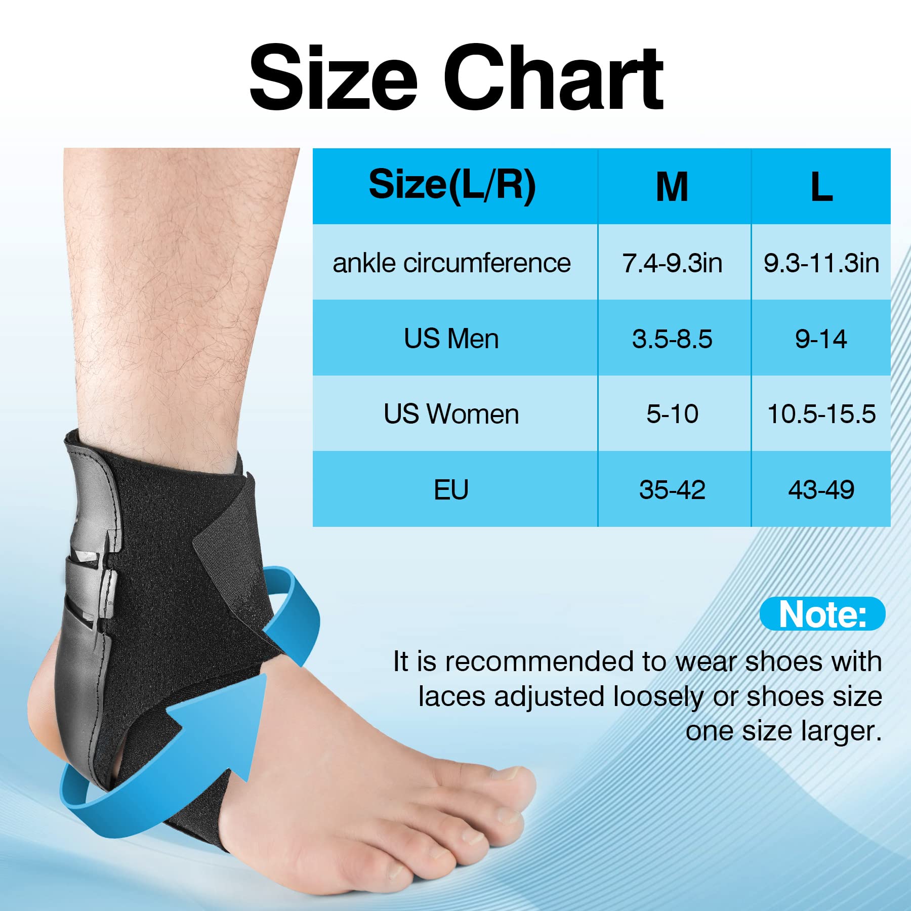 Sprained Ankle Support, Ankle Support Brace for Men Women, Sprains Ankle Boot Stabilizer, Injury Prevention/Recovery Ankle Sprain Brace Basketball Volleybal Sports Soccer(M-Right)