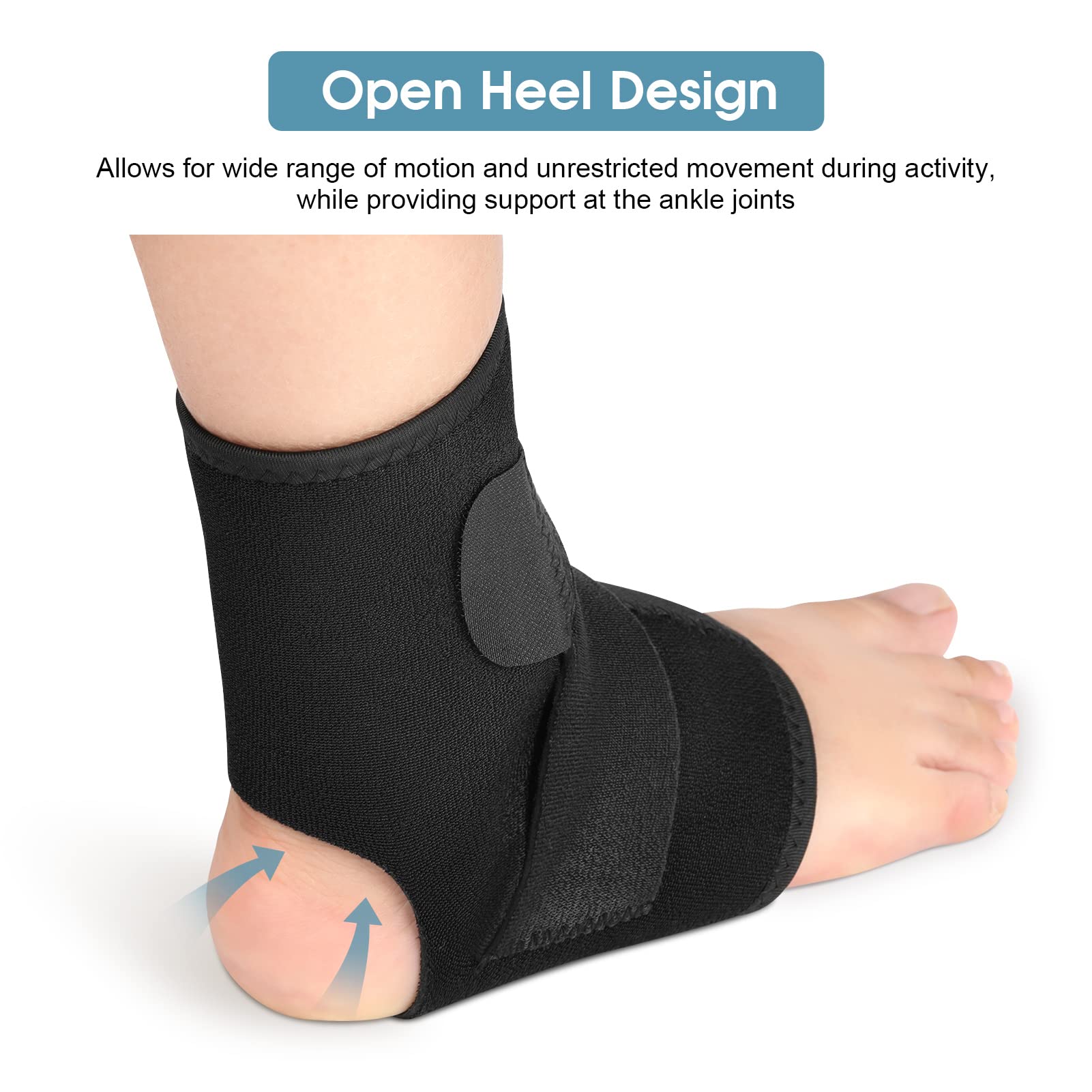 Ankle Brace, Breathable Neoprene Ankle Support Sleeve Adjustable Compression Ankle Brace Wrap Strap Ankle Protector for Sports Protect, Injury Recovery, Joint Pain, Achilles Tendon