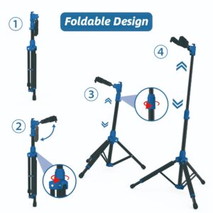 Salvori Folding Guitar Stand with Auto-Lock System and Soild Tripod for Single Bass, Acoustic, Electric, Classical Guitar or Ukulele (Single)