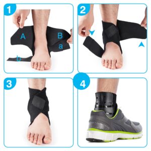 Sprained Ankle Support, Ankle Support Brace for Men Women, Sprains Ankle Boot Stabilizer, Injury Prevention/Recovery Ankle Sprain Brace Basketball Volleybal Sports Soccer(M-Right)