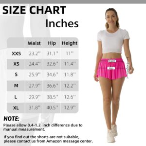 Flowy Athletic Shorts for Women Running Tennis Butterfly Shorts Girls 2-in-1 Double Layer Quick-Drying Comfy Shorts (X-Small, Hot-Pink)