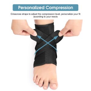 Ankle Brace, Breathable Neoprene Ankle Support Sleeve Adjustable Compression Ankle Brace Wrap Strap Ankle Protector for Sports Protect, Injury Recovery, Joint Pain, Achilles Tendon