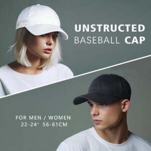 GADIEMKENSD Blank Baseball Cap Dad Hat for Men Women Washed Cotton Polo Hats Low Profile Plain Caps for Outdoor Sports Golf Running Hiking Black