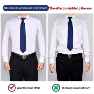 Bexicsea 2pairs Mens Shirt Stays For Shirt Tucking,Adjustable Elastic Holder Shirt Garters(2Black+2Beige) …