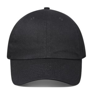 GADIEMKENSD Blank Baseball Cap Dad Hat for Men Women Washed Cotton Polo Hats Low Profile Plain Caps for Outdoor Sports Golf Running Hiking Black