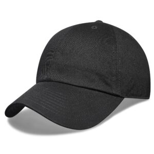 GADIEMKENSD Blank Baseball Cap Dad Hat for Men Women Washed Cotton Polo Hats Low Profile Plain Caps for Outdoor Sports Golf Running Hiking Black