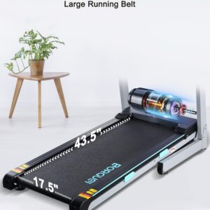 BORGUSI Treadmill with 12% Auto Incline and Bluetooth Speaker - 300 lb Capacity, 3.0HP Folding Electric Treadmill Up to 8.5 MPH Speed, Running Machine with 17.5" Wide Tread Belt for Home Use