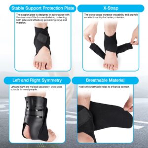 Sprained Ankle Support, Ankle Support Brace for Men Women, Sprains Ankle Boot Stabilizer, Injury Prevention/Recovery Ankle Sprain Brace Basketball Volleybal Sports Soccer(M-Right)