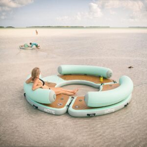 BOTE Inflatable Dock Hangout Suite 240 Degree Size Floating Group Party Raft Lake Beach Adults Kids Family Friendly MAGNEPod Compatible Packable Portable Towable