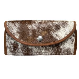 hide & drink, snap clutch wallet for women, money holder and card organizer with zippered pouch, full grain leather, handmade, furry