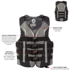 Body Glove Ignite USCGA PFD Life Vest-GRY/BLK-S