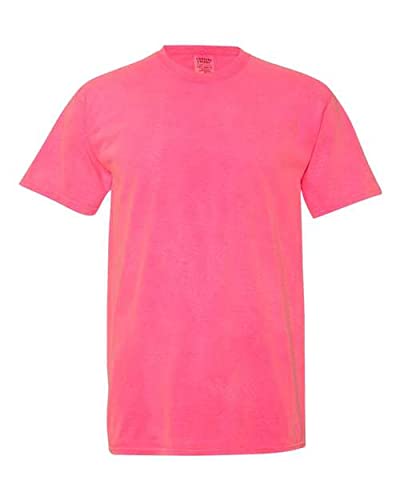 Comfort Colors Men's Adult Short Sleeve Tee, Style 1717 (Small, Neon Pink)