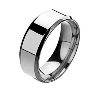 Unisex Stainless Steel Ring Lovers Simple Plain Band for Women Men Wedding Band Engagement Promise Ring Size 5-13 (Silver, 10), Stainless Steel,Rose Gold,White,Purple