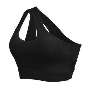 women sexy one-shoulder plus size exercise shake-proof yoga bra underwear sports bra fitness workout running shirts yoga top (black, xxxl)