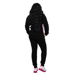 Nimsruc Two Piece Outfits For Women Jogging Suits Long Sleeve Casual Tracksuit Sweatsuit Pants Sets Black XXL