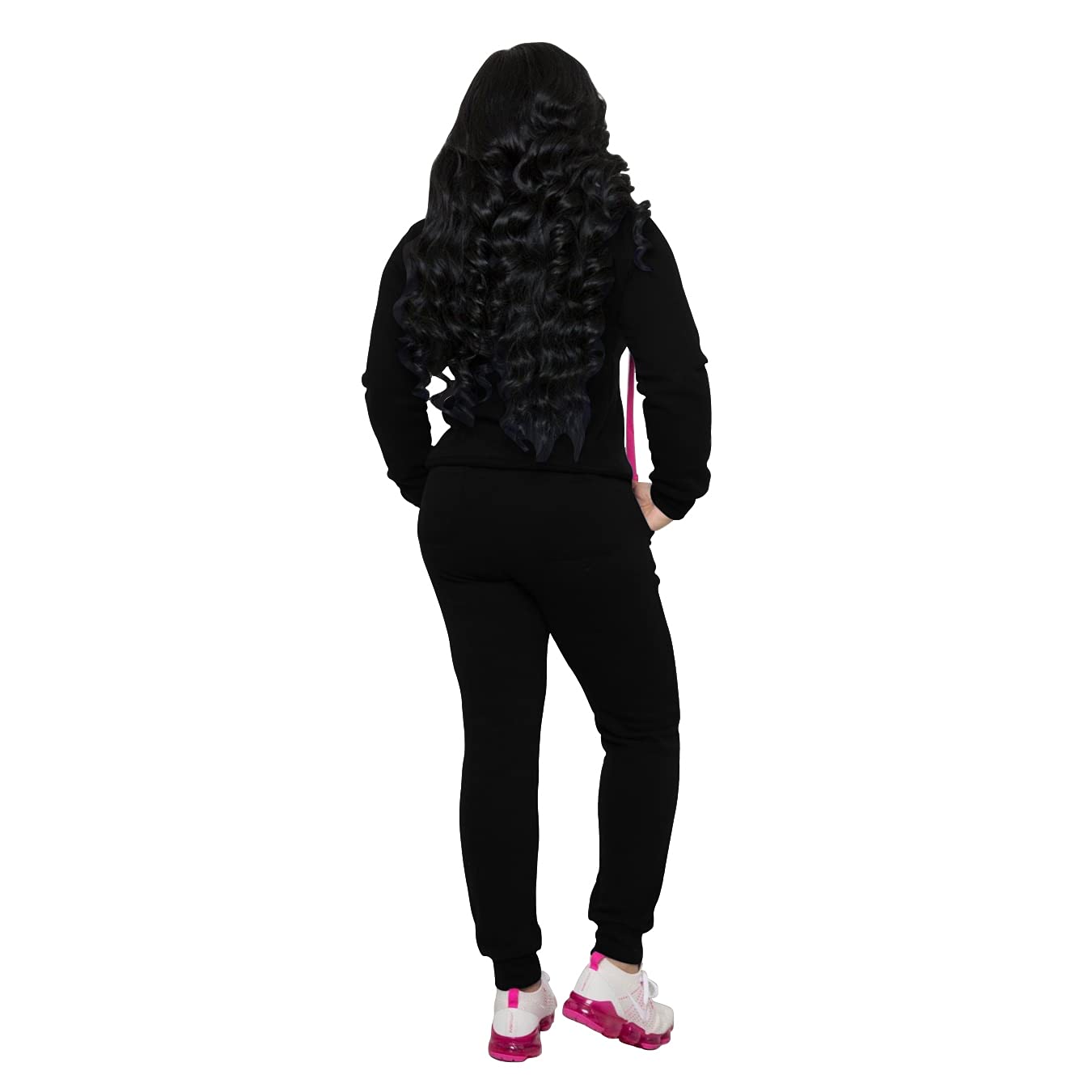 Nimsruc Two Piece Outfits For Women Jogging Suits Long Sleeve Casual Tracksuit Sweatsuit Pants Sets Black XXL