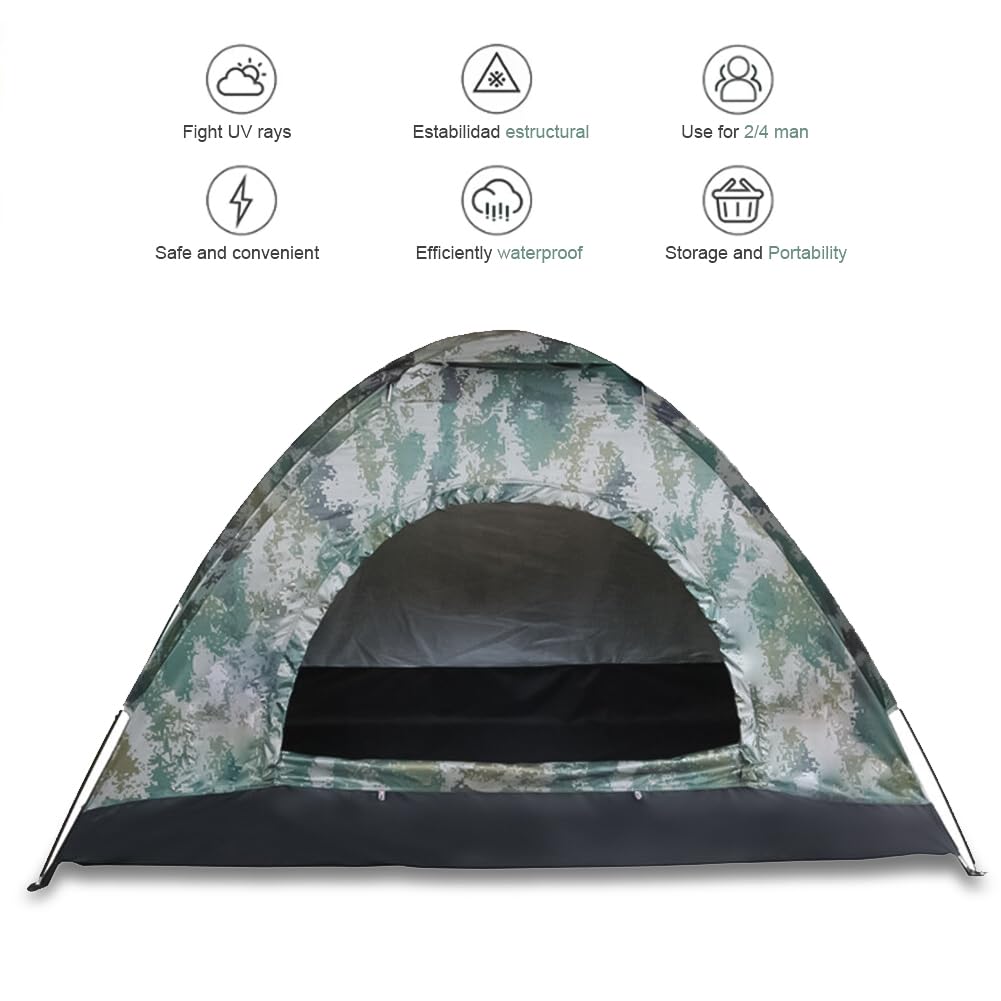 Generic Outdoor Camping Dome Tent, 3-4 Person Waterproof Family Tent with Rainfly, Lightweight and Suitable for Backpacking, Hiking, Traveling