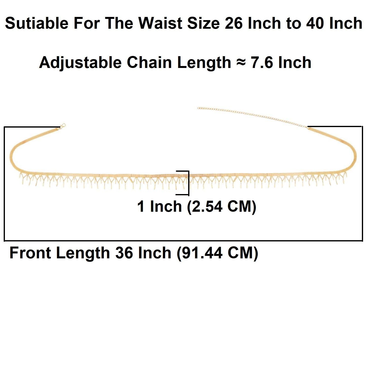 Efulgenz Gold Tone Indian Jewelry for Women Dubai Style Kamarbandh Indian Gold Tone Layered Ball Beads Chain Kamarbandh Belly Chain Waist Belt Indian Bridal Jewelry for Wedding Fashion Jewelry