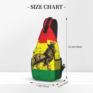 AMRANDOM Rasta Lion Flag Sling Backpack Multipurpose Crossbody Shoulder Bag Travel Hiking Daypack