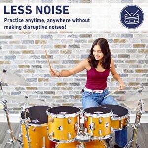 Low Volume Cymbal Pack with Drum Silencer Pads | 12pcs Cymbal Set & Drum Mute Pads, Quiet Drum Set Cymbals 14"/16"/18"/20" | Drum Mute Pak 10"/12"/13"/14"/16", 1 Bass Drum Mute Pad, Free Cymbals Bag