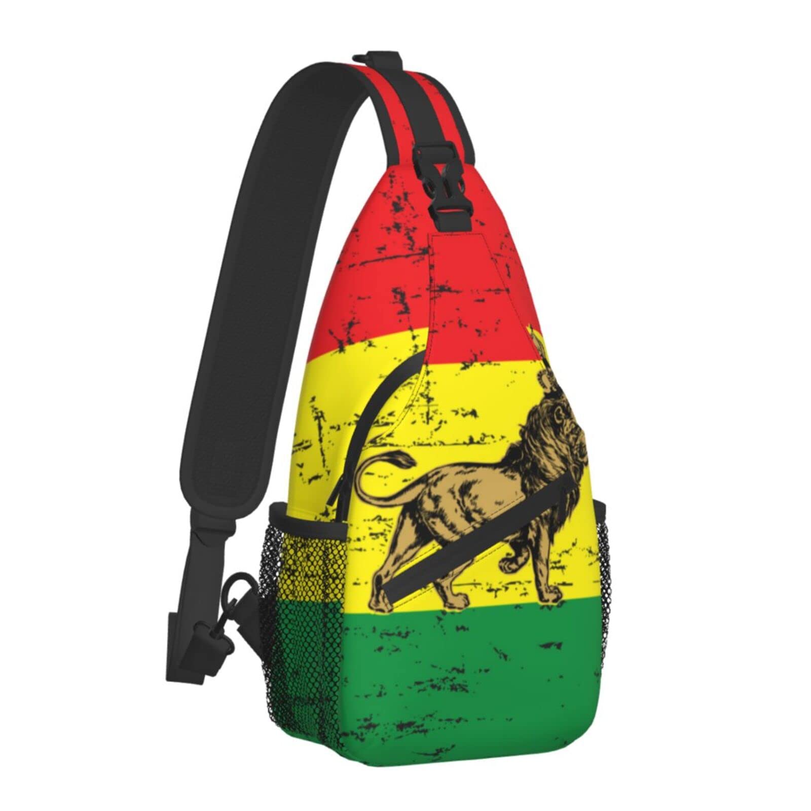 AMRANDOM Rasta Lion Flag Sling Backpack Multipurpose Crossbody Shoulder Bag Travel Hiking Daypack